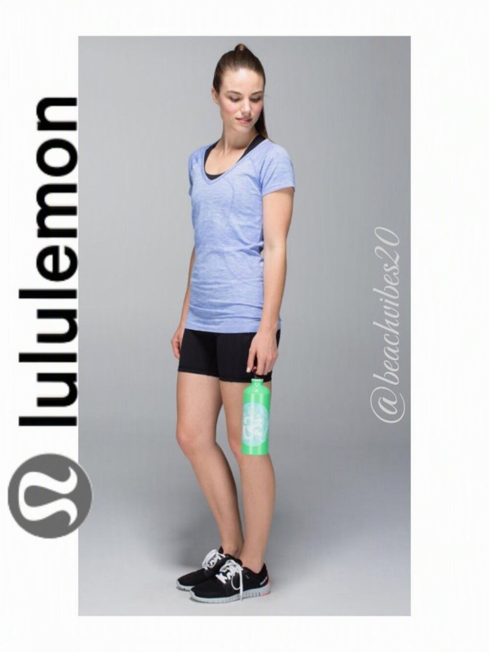 LULULEMON ATHLETICA Run: Swiftly Tech V Neck Heathered Lullaby EUC 8 LL-82